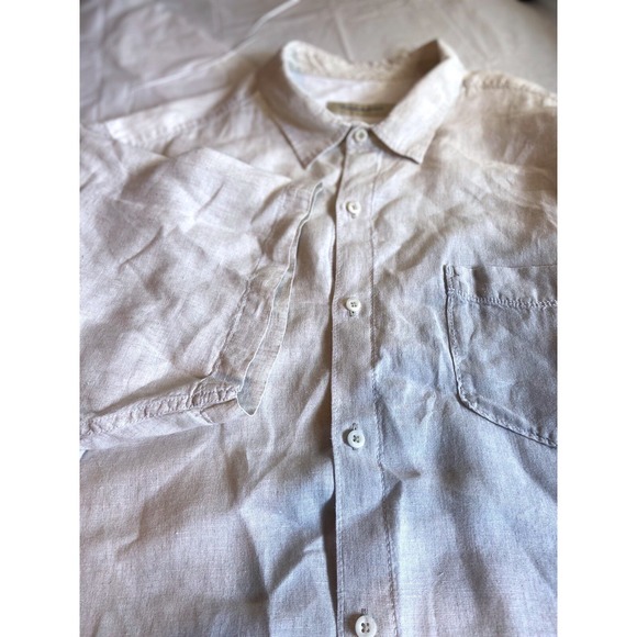 Tommy Bahama Other - Tommy Bahama Mens XXL Beige 100% Linen Short Sleeve Button Down Shirt Marlin
